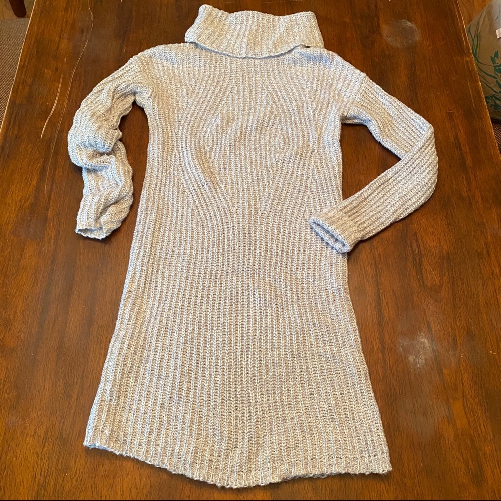 Long Sleeve Grey Sweater Dress - Size XS